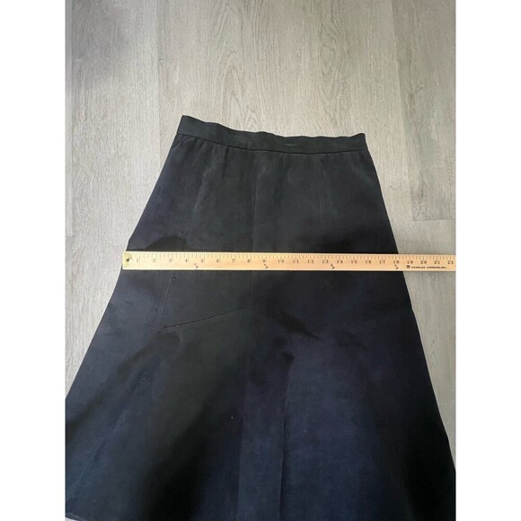 1970s Vintage Vera Maxwell Black Suede Knee Length Skirt Size 2 - Picture 8 of 9
